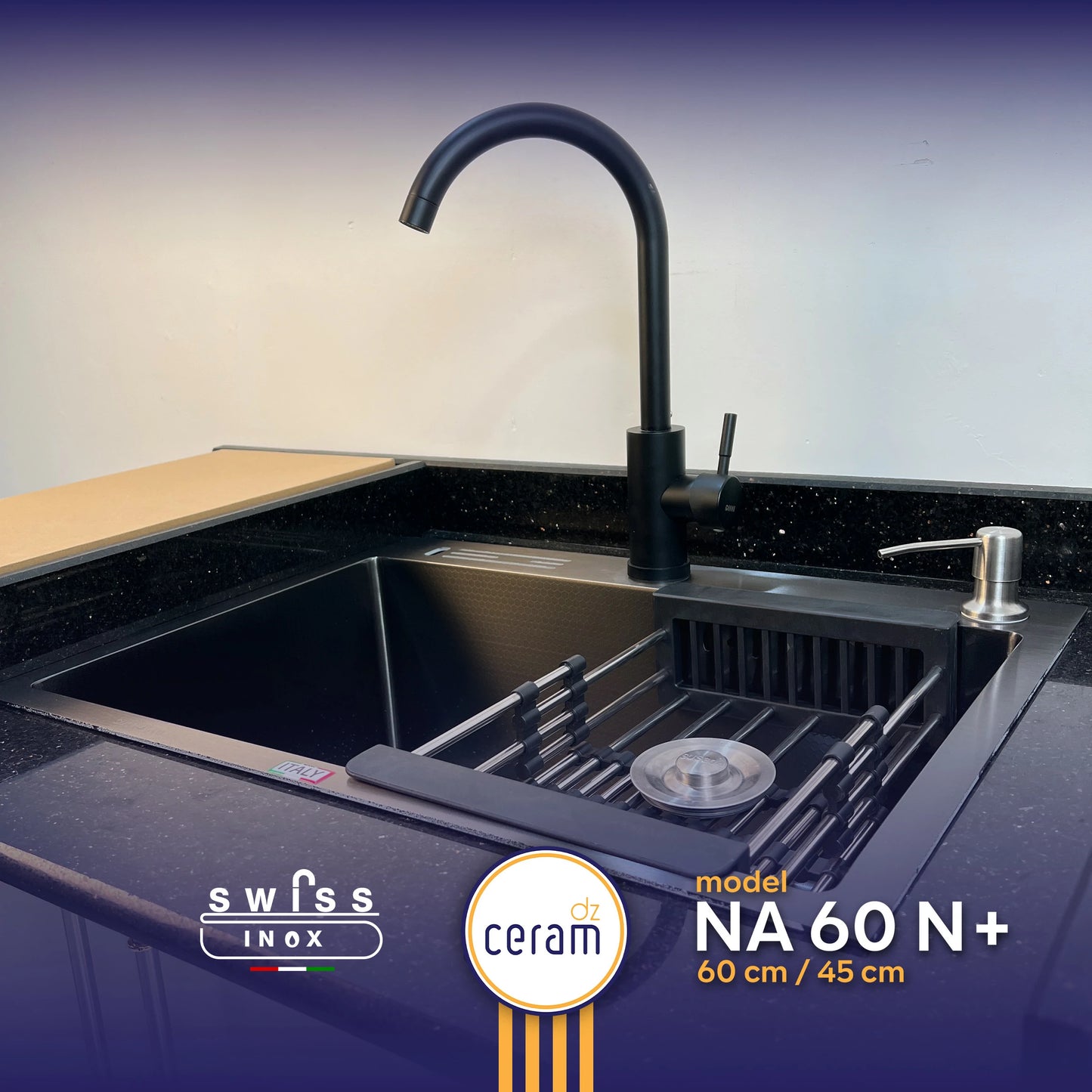 EVIER SWISS INOX NANO 60/45 N+