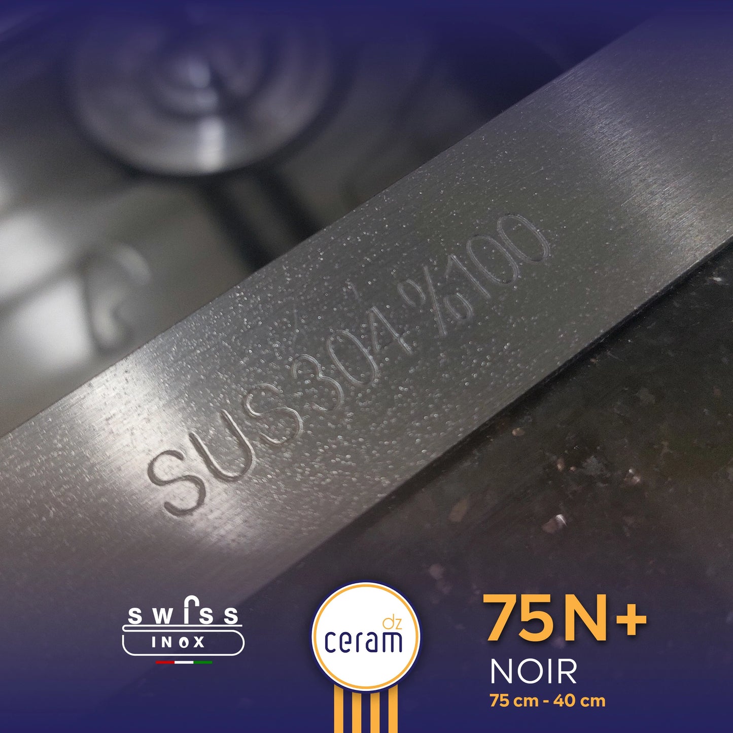 EVIER SWISS INOX 75N+