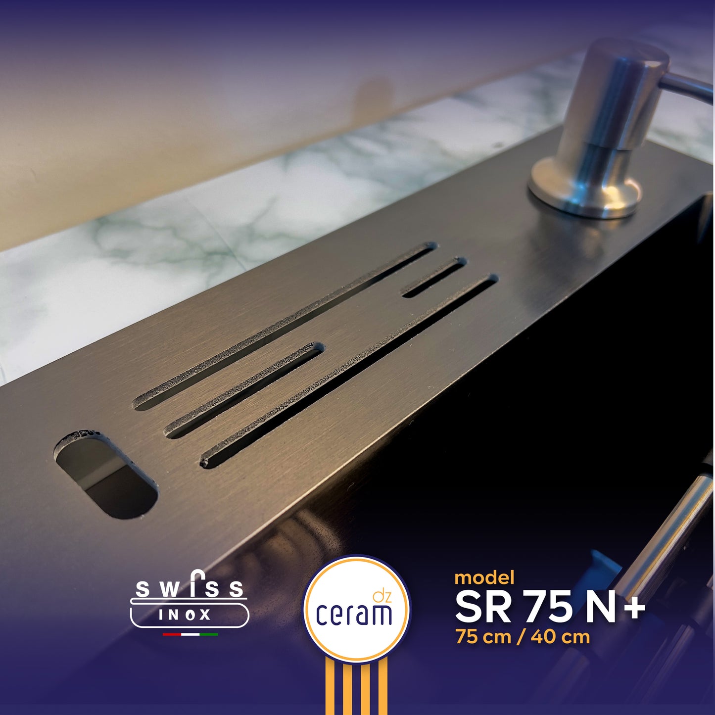 EVIER SWISS INOX SR 75 N+