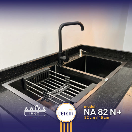 EVIER SWISS INOX NANO 82x45 NOIR