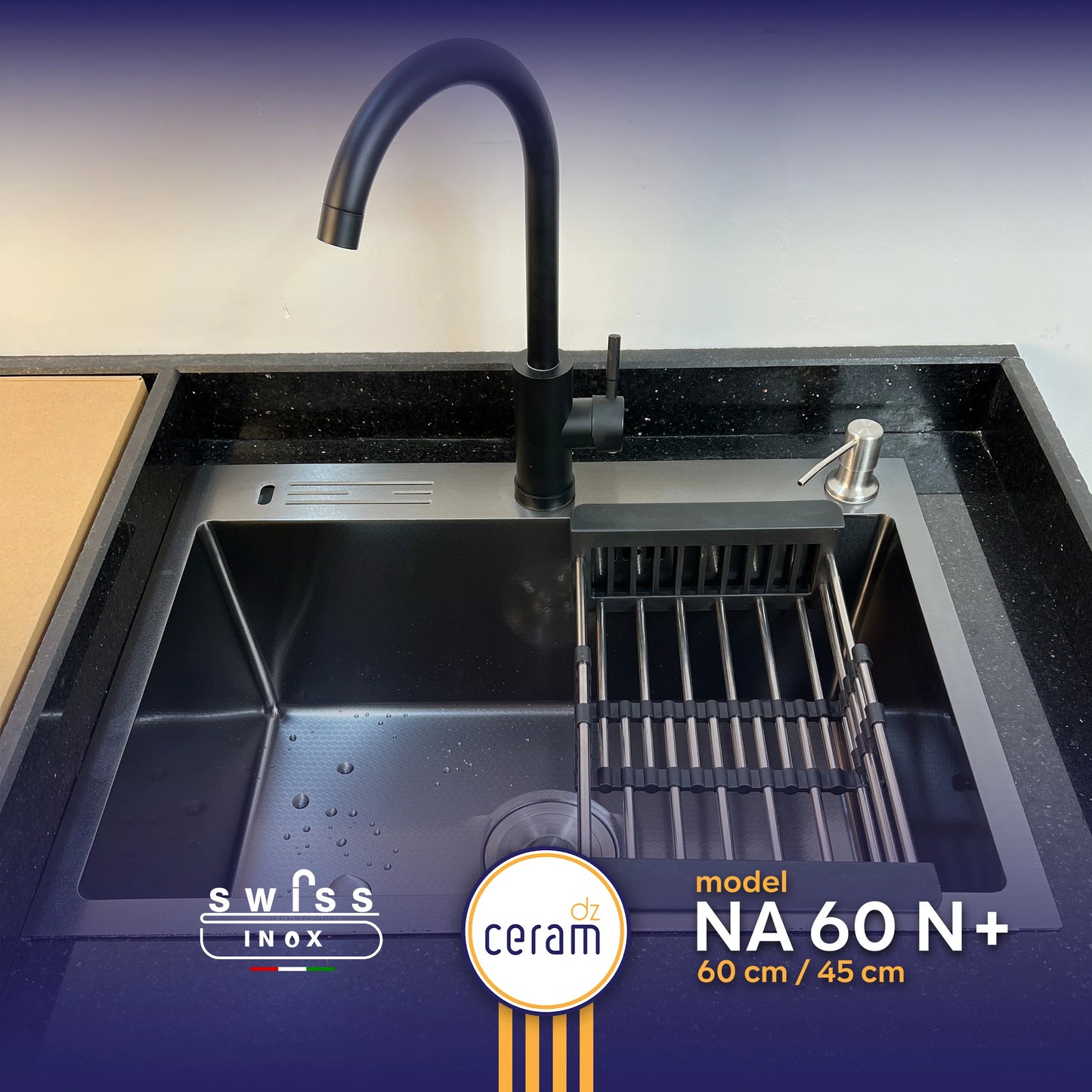 EVIER SWISS INOX NANO 60/45 N+