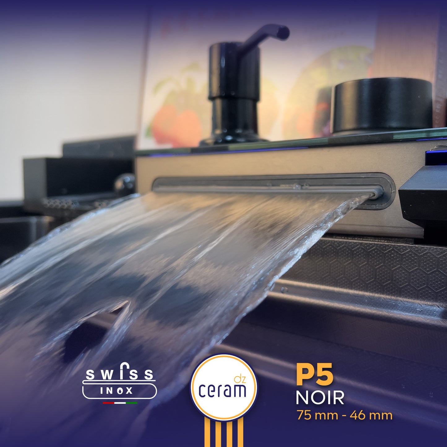 Evier piano 5 boutons swiss inox حوض مطبخ بيانو بخمسة مقابض