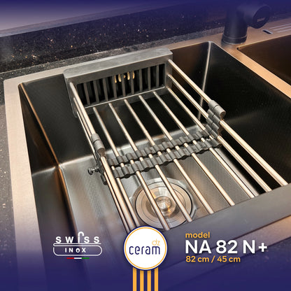 EVIER SWISS INOX NANO 82x45 NOIR
