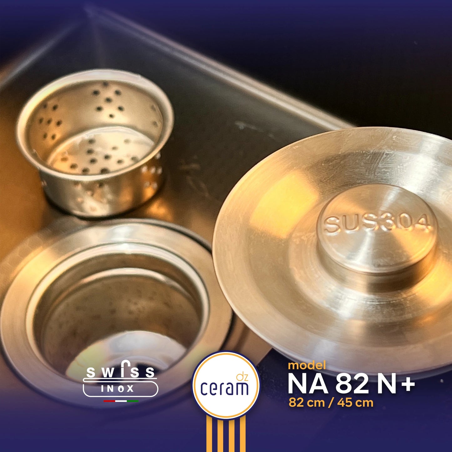 EVIER SWISS INOX NANO 82x45 NOIR