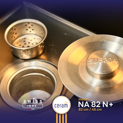 EVIER SWISS INOX NANO 82x45 NOIR
