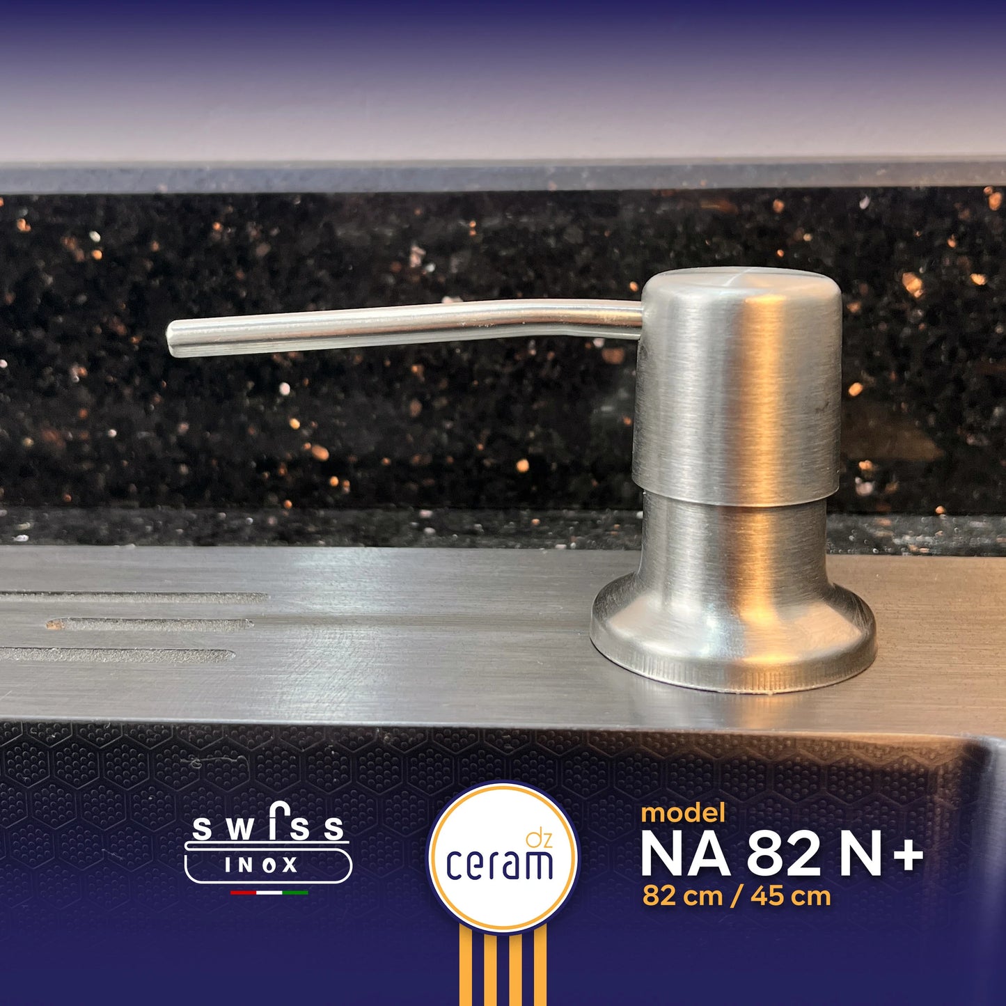 EVIER SWISS INOX NANO 82x45 NOIR