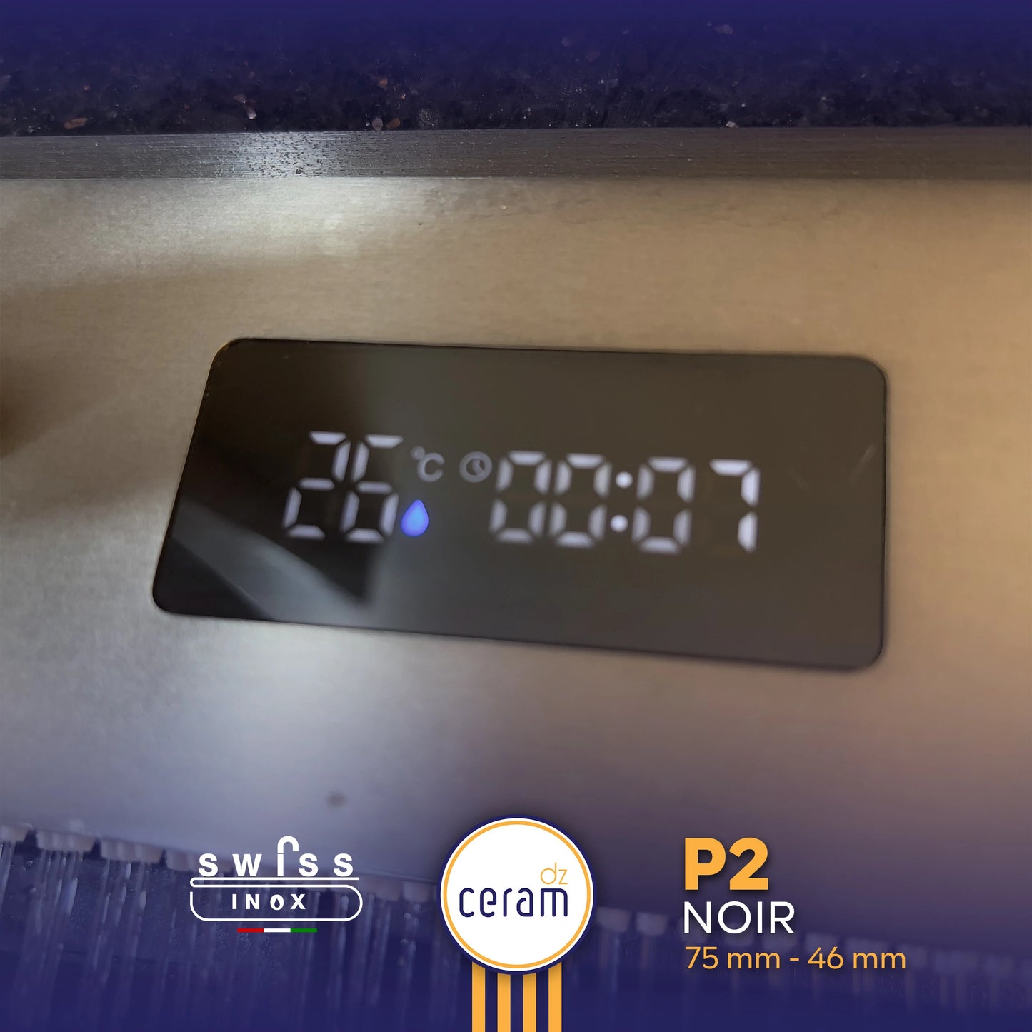 EVIER PIANO 2 BOUTTONS SWISS INOX AVEC NANO