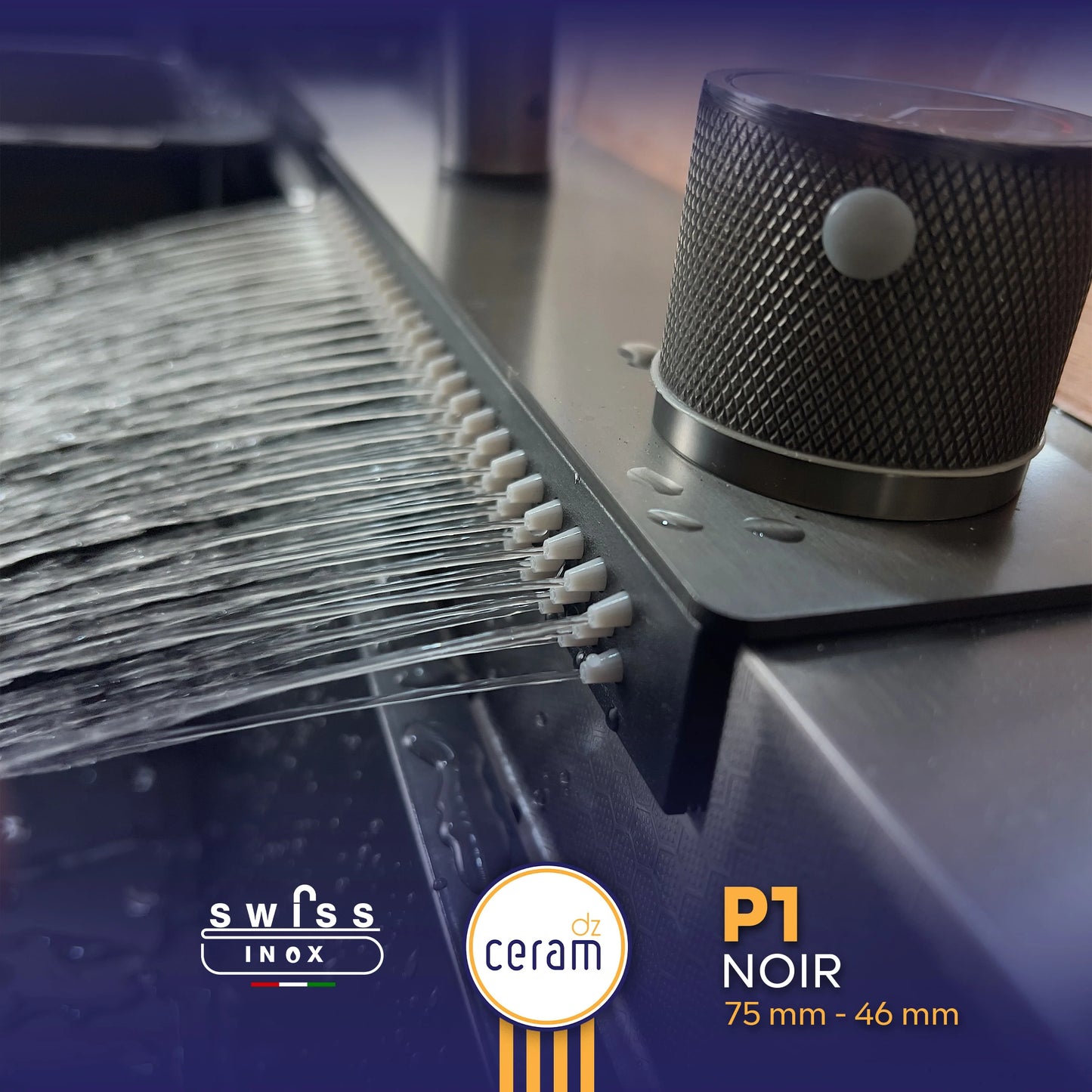 EVIER SWISS INOX P1 NOIR INOX 304 NANO