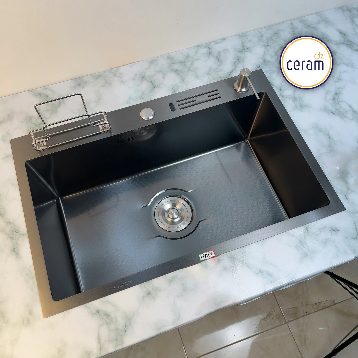 Mécanisme Cuivre --SWISS INOX -- 70x45 Noire NANO avec Porte Serviette