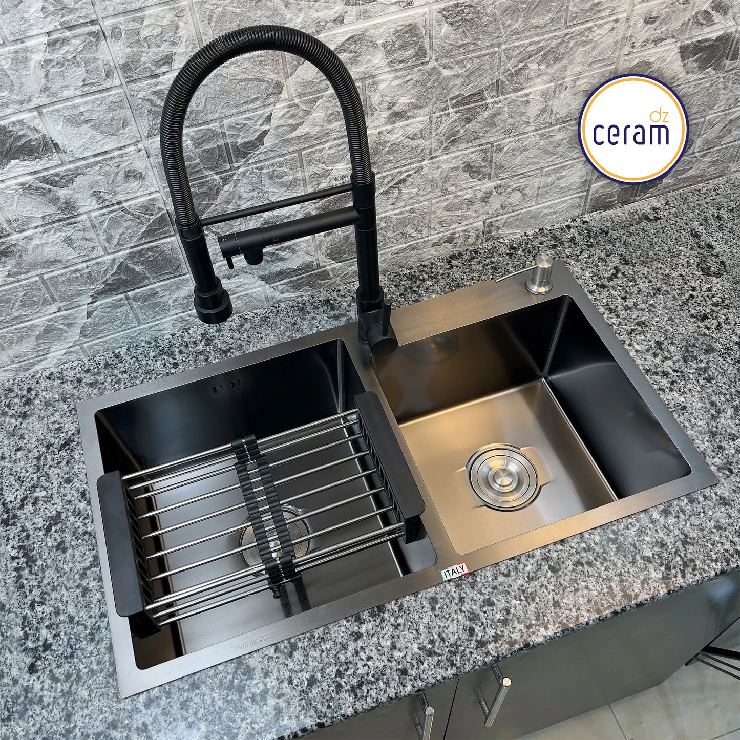 Mécanisme Cuivre --SWISS INOX -- 82x45cm NOIRE