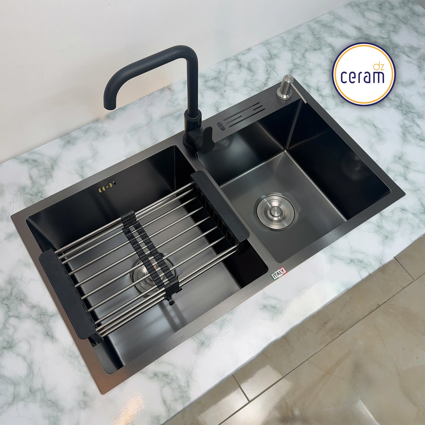 Mécanisme Cuivre --SWISS INOX -- 82x45ِ cm NANO NOIR