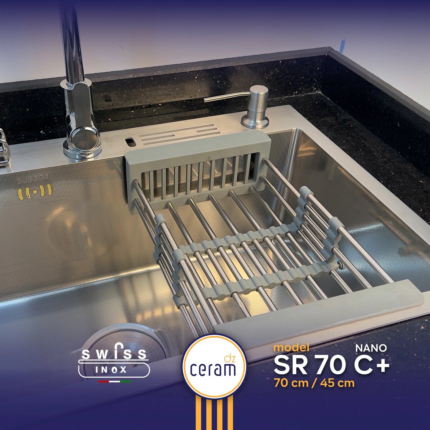 EVIER SWISS INOX 70-45 C+ NANO