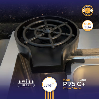 EVIER SWISS P75-46 100% INOX NANO