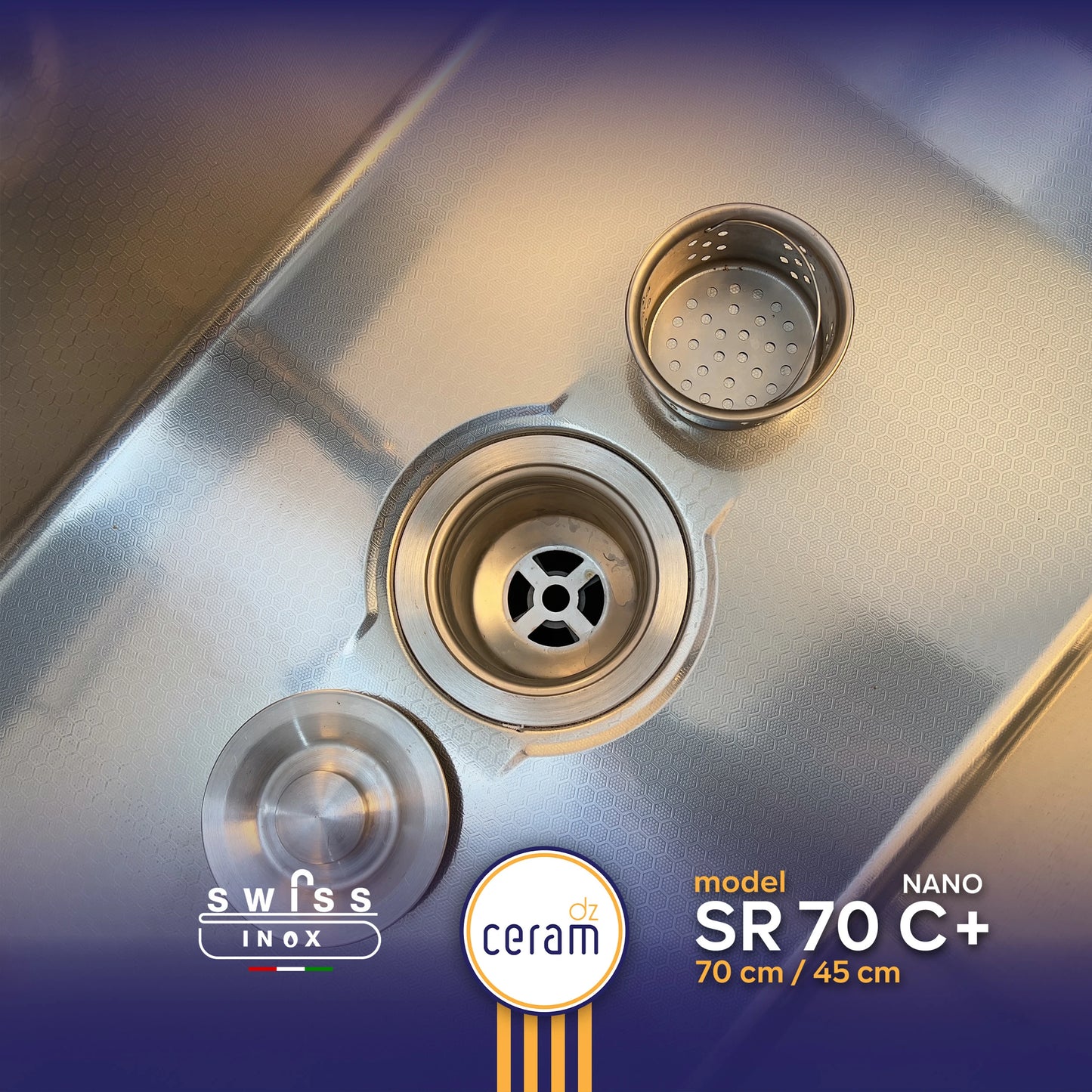 EVIER SWISS INOX 70-45 C+ NANO