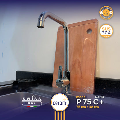 EVIER SWISS P75-46 100% INOX NANO