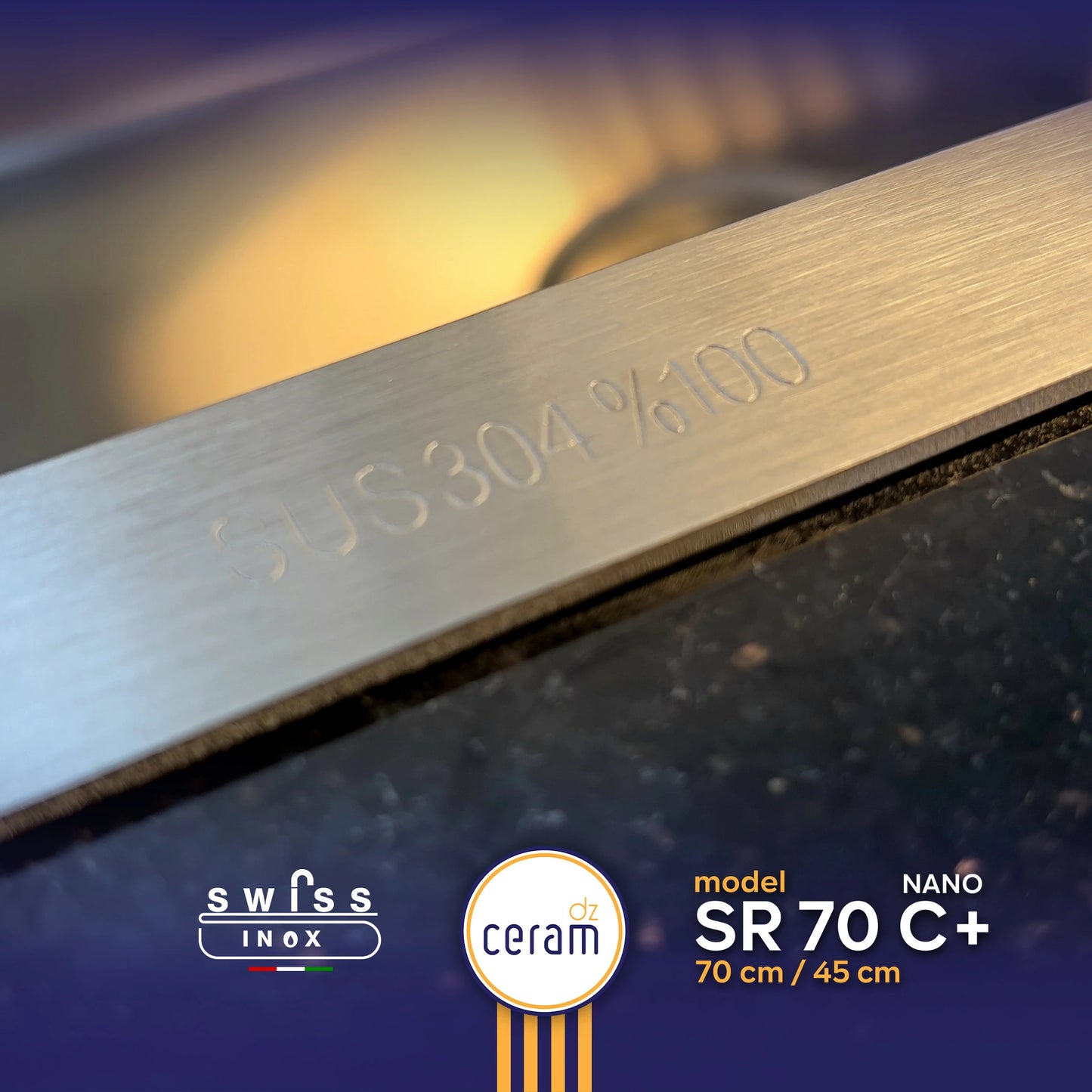 EVIER SWISS INOX 70-45 C+ NANO